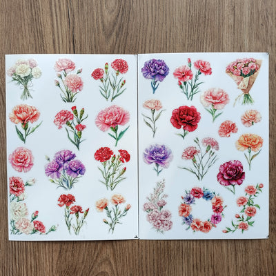 Carnation Transfer Stickers 2 Sheets