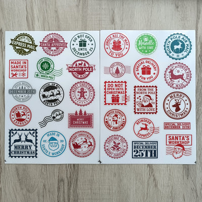 Christmas Postmark Transfer Stickers