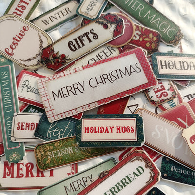 Christmas Sentiment Stickers 50pcs