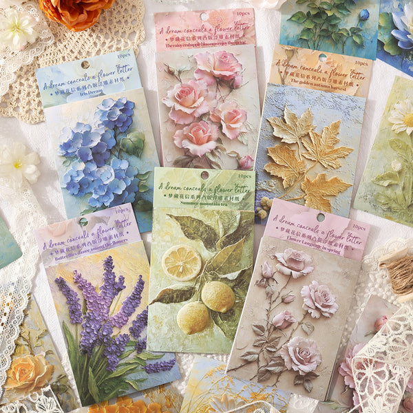Embossed Floral Decorative Paper