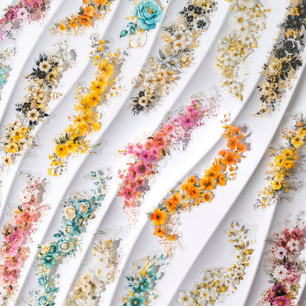 Floral Border PET Stickers