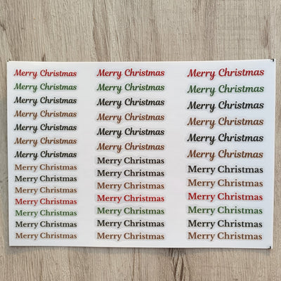 Merry Christmas Sentiment Transfer Stickers 2 Sheets