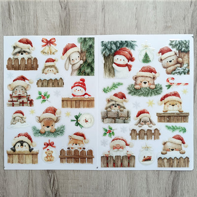 Peekaboo Christmas Friends Transfer Stickers