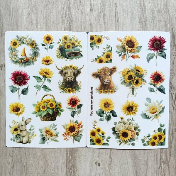 Sunflower Farm Matte Transfer Stickers
