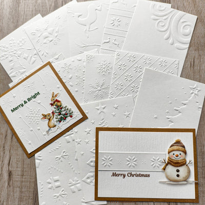 White Christmas Embossed Paper 10 Sheets