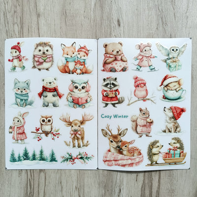 Winter Animal Transfer Stickers 2 Sheets