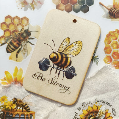 Bee Theme Rub On Sticker 3 Sheets