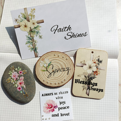 Waterproof Floral Cross Transfer Sticker 2 Sheets