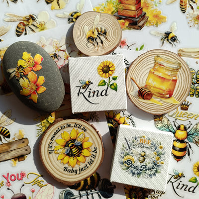 ViVi Stationery Waterproof Bee Transfer Sticker 4 Sheets