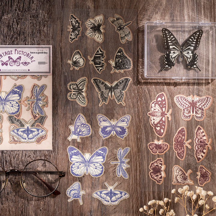 vintage butterfly stickers for junk journal